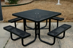 Black square picnic table